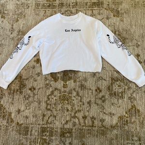 White and black hollister cropped sweater